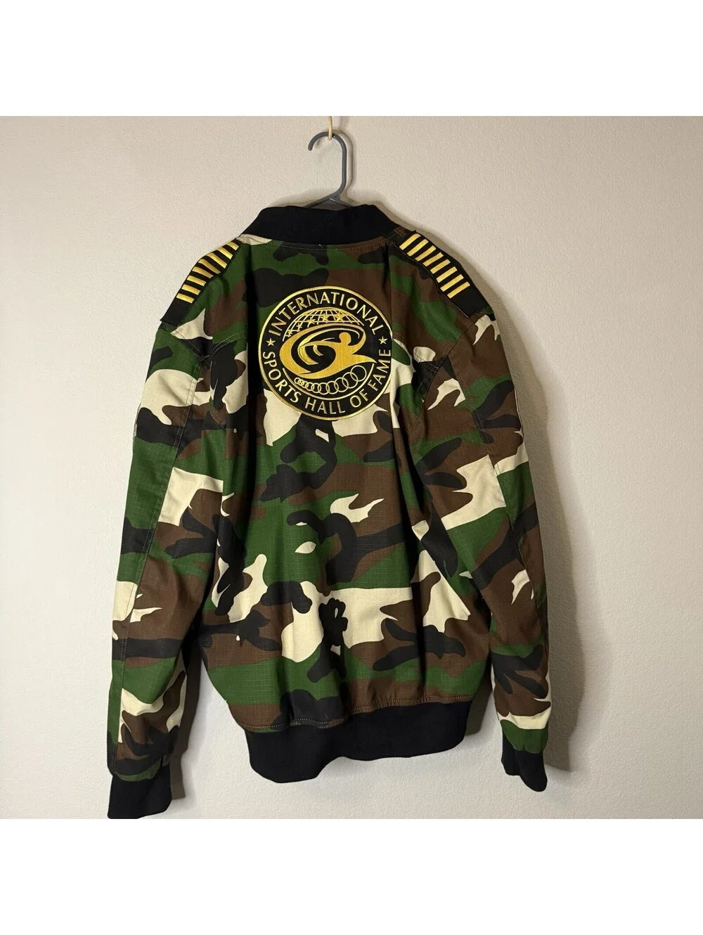 International Sports Hall Of Fame Camo Bomber Jacket XXL Custom DrRobert Graham